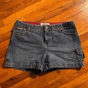 Vintage 90s Hydraulic Denim Cargo Shorts Size 11/12 Y2K Grunge Skater